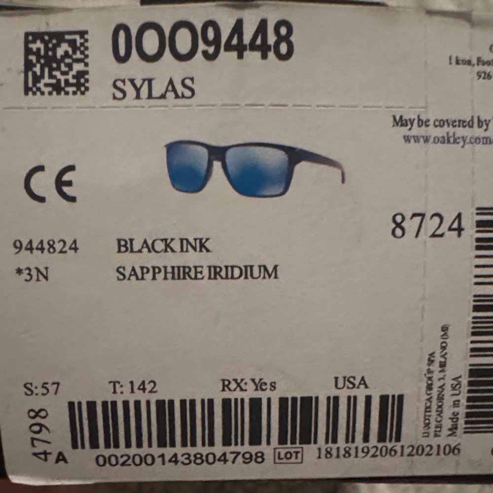 Oakley Sylas Black Ink with Sapphire Lenses